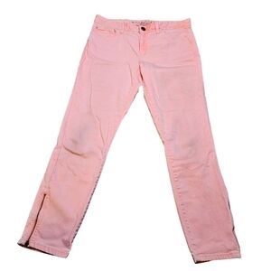 Tommy Hilfiger 8 Pink Skinny Ankle Crop Bottom Zip Jeans